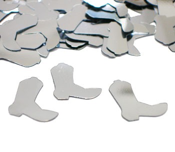 Cowboy Boot Confetti, Silver